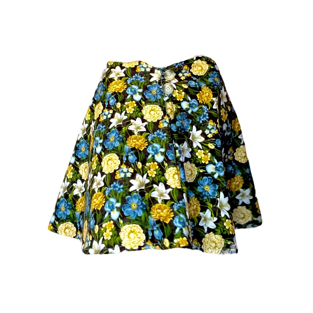 Upcycled Handmade Floral Aline Wrap Skirt size XL